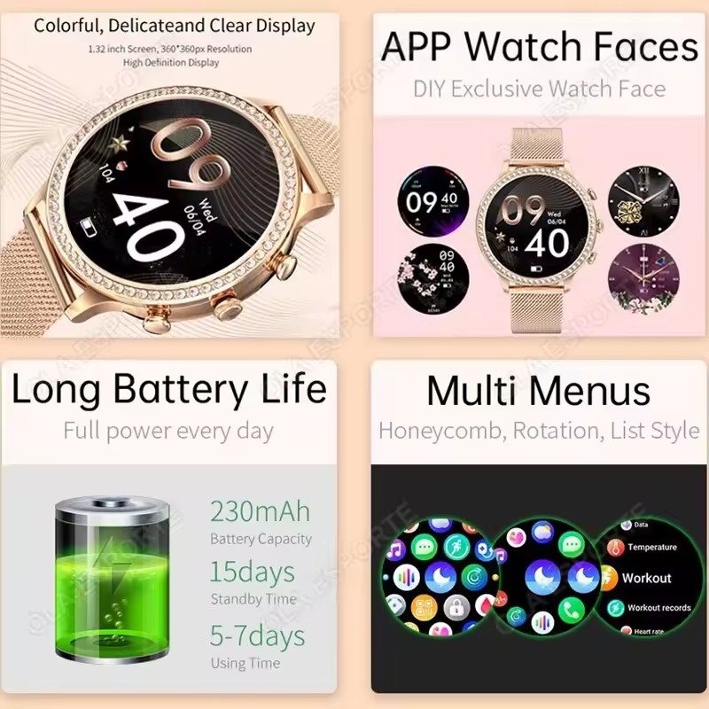 Şık Kadın Akıllı Saati, Blueto - Watches Ladies Smartwatch incelemesi ve fiyatı